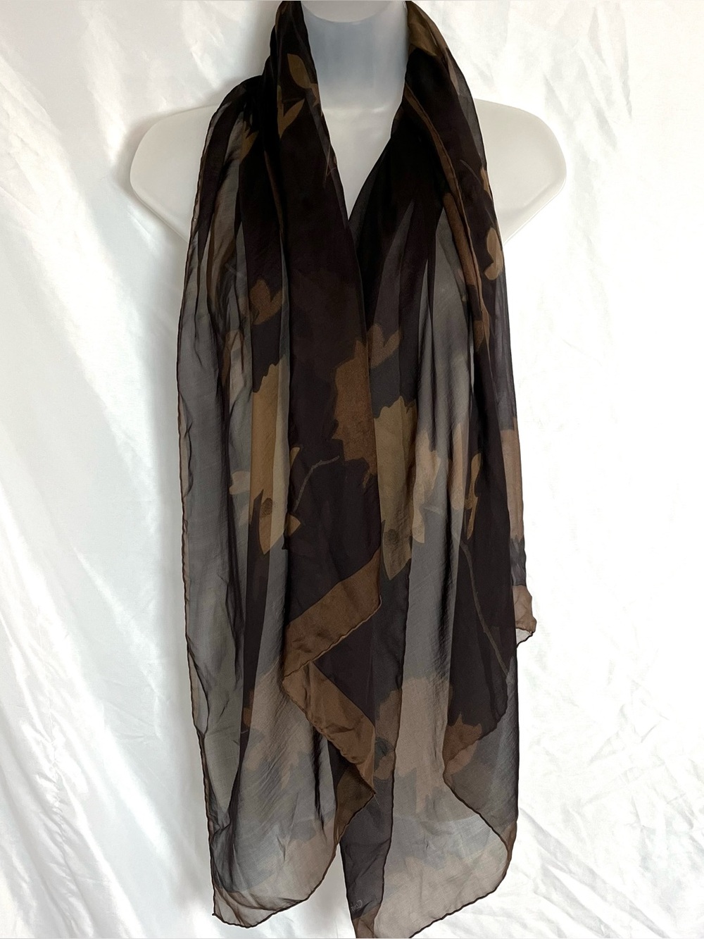 90s/Y2K Calvin Klein Silk Abstract Floral Scarf Made in Italy Whimsygoth